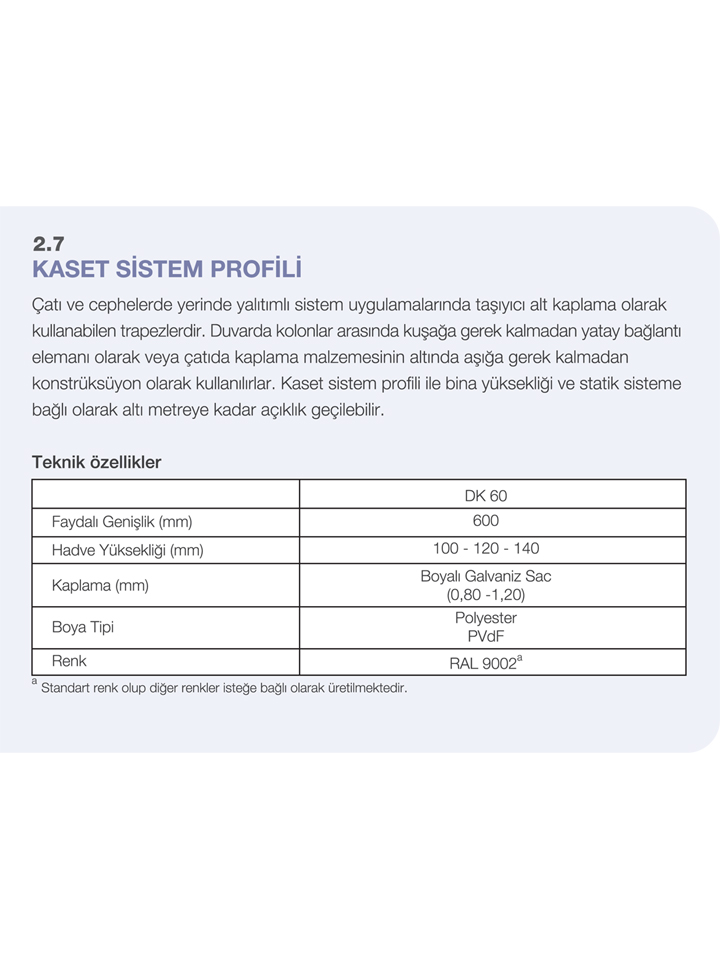 Kaset Sistem Profili Detay - Sandwich Panel<text>ler</text>